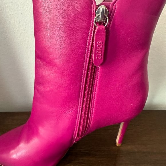 - Schutz Betsey Pointed Toe Bootie in Cerise Pink - Picture 2 of 3